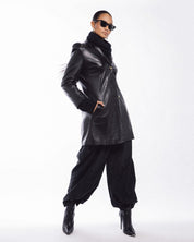 Vintage St. John Leather Long Coat